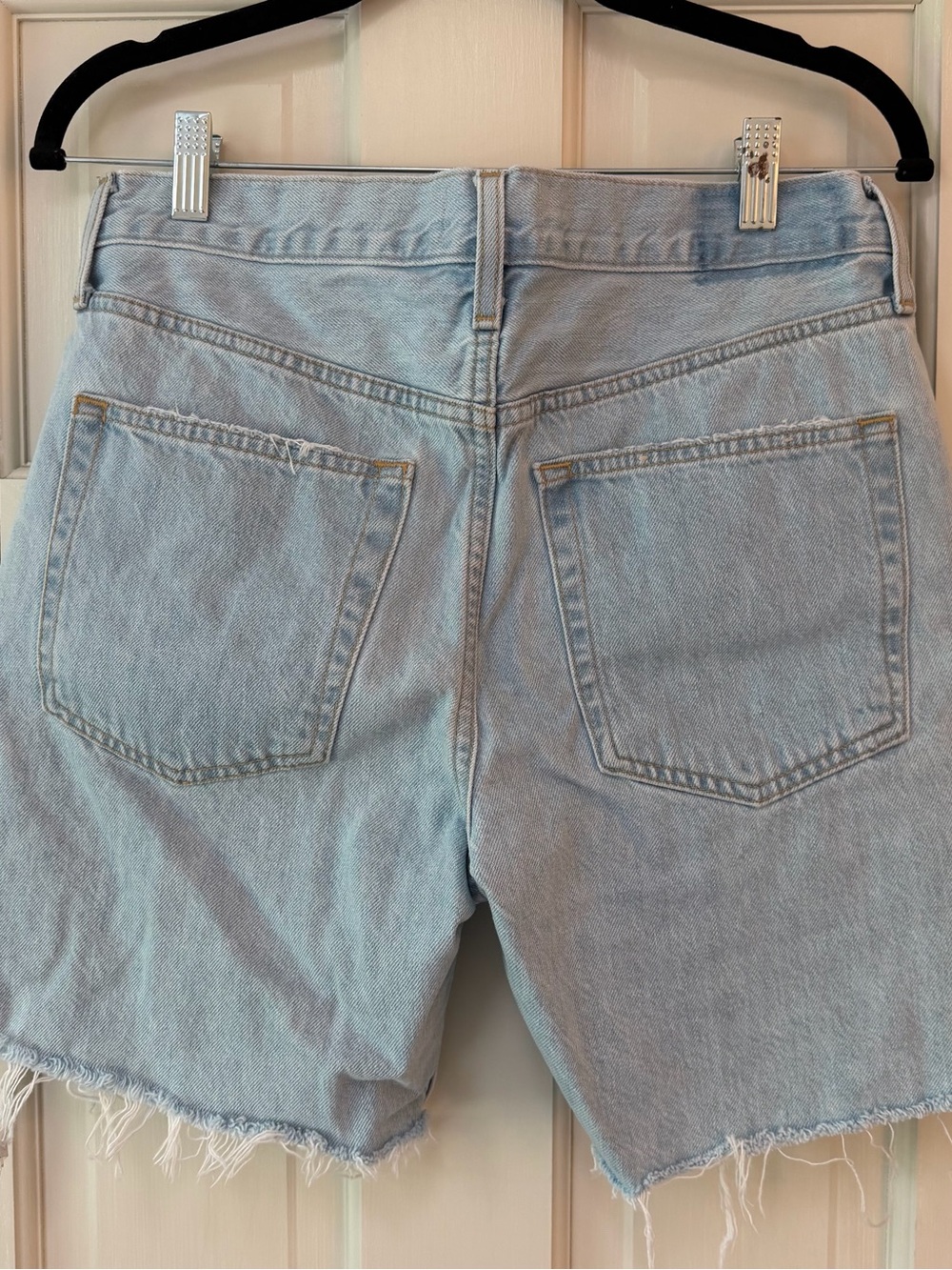 Etica Light Blue Distressed Jean Shorts - Picture 3 of 5